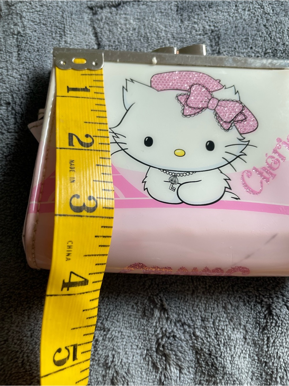 Hello Charmmy Kitty Sanrio 
Pink and White Girls' Coin Purse with Paris Motif - Picture 6 of 9